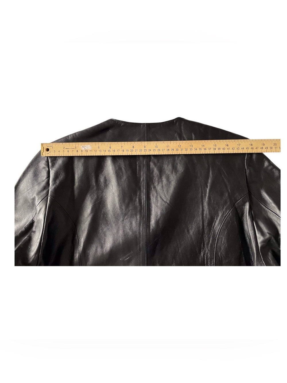 Women's Black Genuine Leather Jacket With Rhinestones,XL - Picture 8 of 12
